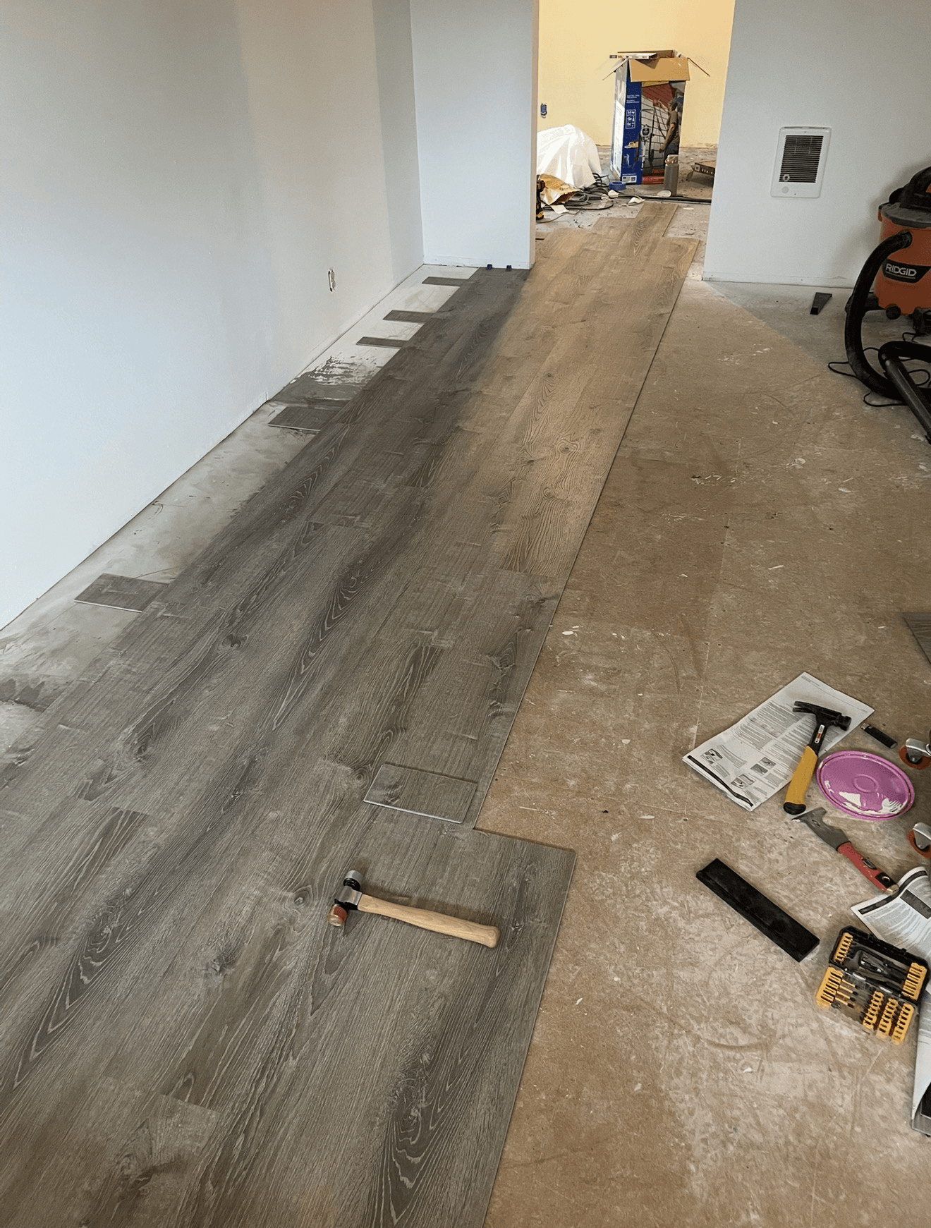 Finished luxury vinyl plank flooring